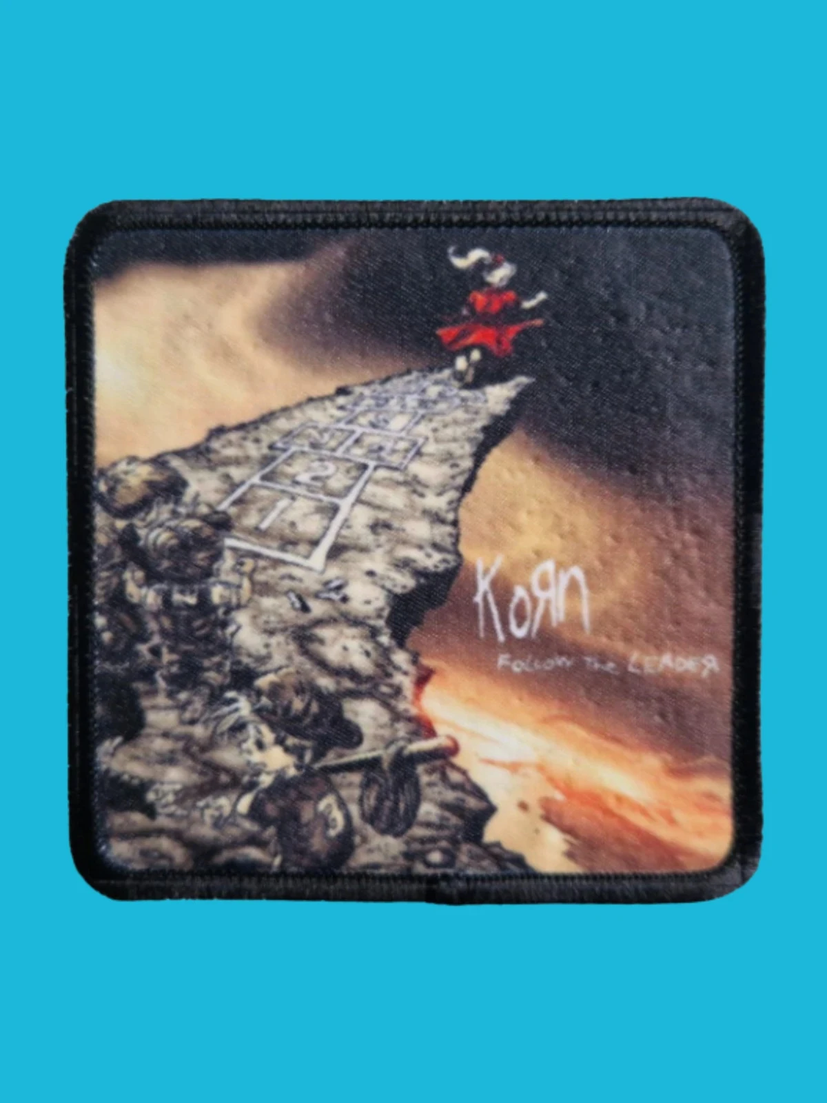 Patch Korn - Follow the leader - Imprimé - Carré de 7,5 x 7,5 centimètres